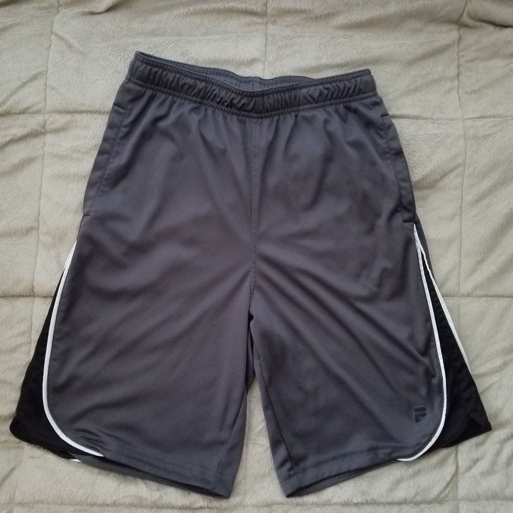 Fila Boys Large 14/16 Dark Gray/Black/White Shorts